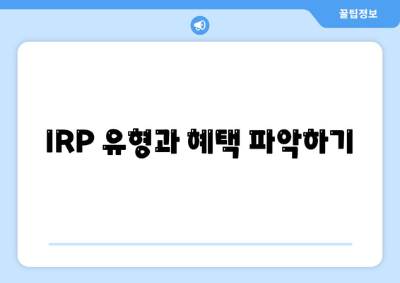 IRP 유형과 혜택 파악하기