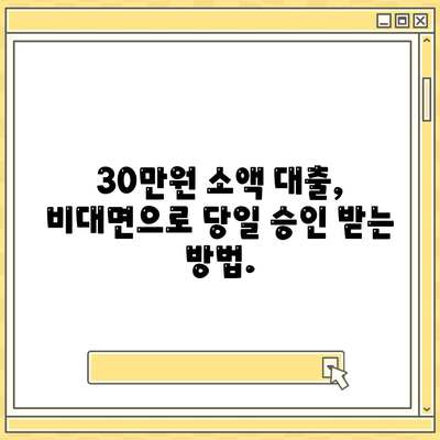 비대면 무직당일 30만원 대출