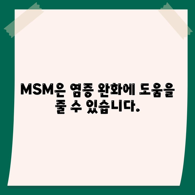 MSM 효능