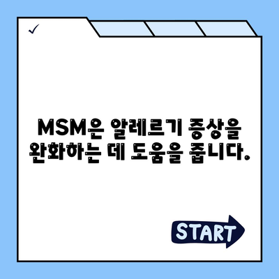 MSM 효능