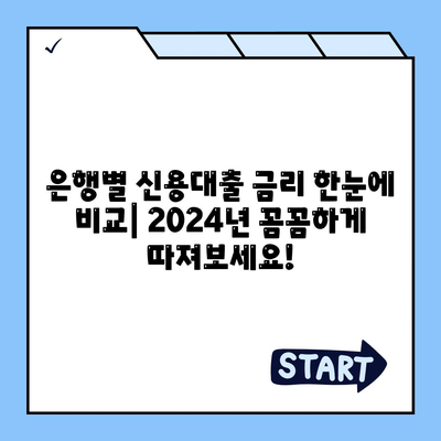 2024 신용대출 금리비교