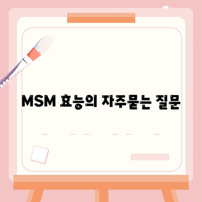 MSM 효능