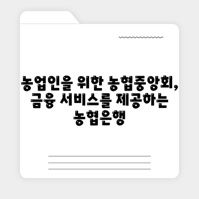 NH 농협중앙회 농협은행 다른점