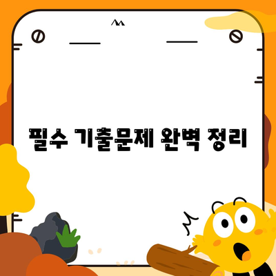 필수 기출문제 완벽 정리