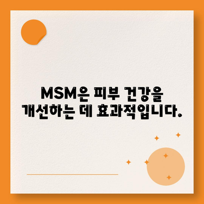 MSM 효능