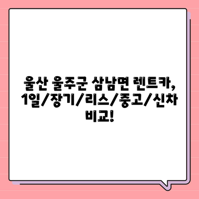 울산시 울주군 삼남면 렌트카 가격비교 | 리스 | 장기대여 | 1일비용 | 비용 | 소카 | 중고 | 신차 | 1박2일 2024후기