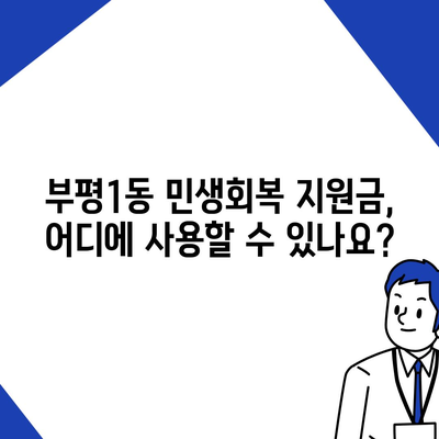 인천시 부평구 부평1동 민생회복지원금 | 신청 | 신청방법 | 대상 | 지급일 | 사용처 | 전국민 | 이재명 | 2024