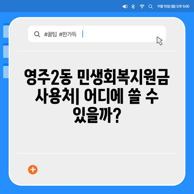 부산시 중구 영주2동 민생회복지원금 | 신청 | 신청방법 | 대상 | 지급일 | 사용처 | 전국민 | 이재명 | 2024