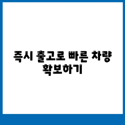 저신용 무심사 장기렌트 즉시 출고하기