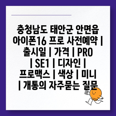 충청남도 태안군 안면읍 아이폰16 프로 사전예약 | 출시일 | 가격 | PRO | SE1 | 디자인 | 프로맥스 | 색상 | 미니 | 개통