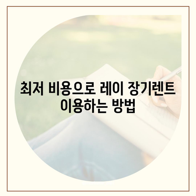 레이 장기렌트 최저 비용으로 이용하기