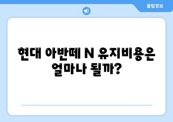 현대 아반떼 N 장기렌트 궁금증 해결