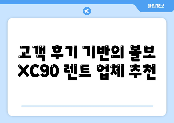 볼보 XC90 장기 렌트 업체 신속 비교