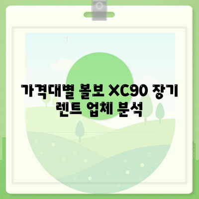 볼보 XC90 장기 렌트 업체 신속 비교