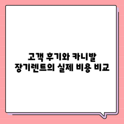 카니발 장기렌트 견적 분석으로 의심 해소