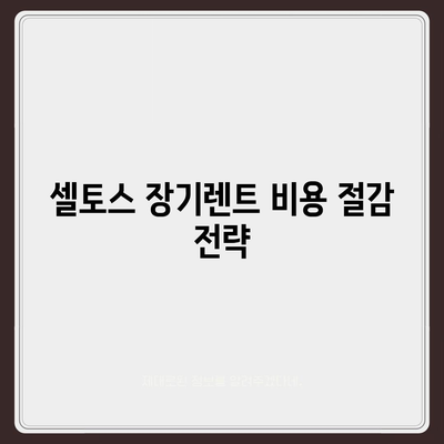 셀토스 장기렌트 | 가성비를 챙기는 방법