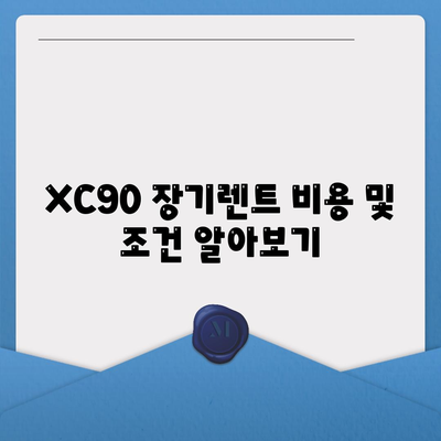 볼보 XC90 장기렌트 거래 정보