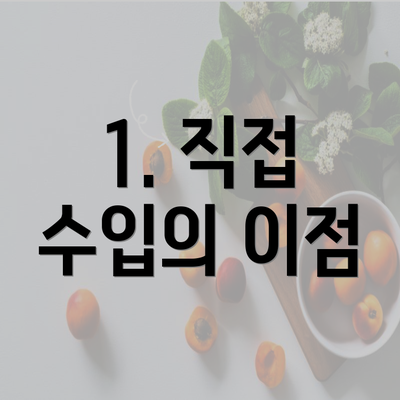 1. 직접 수입의 이점