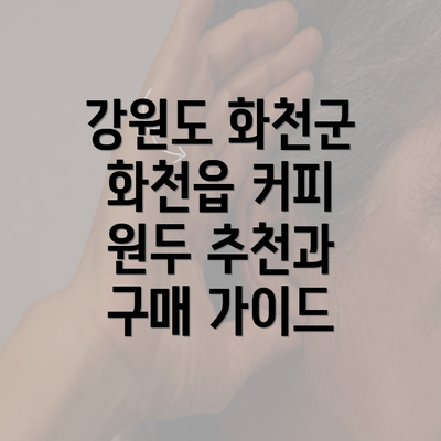 강원도 화천군 화천읍 커피 원두 추천과 구매 가이드