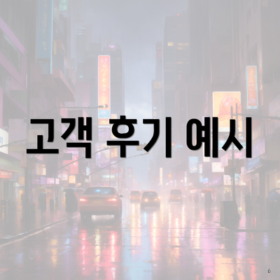 고객 후기 예시