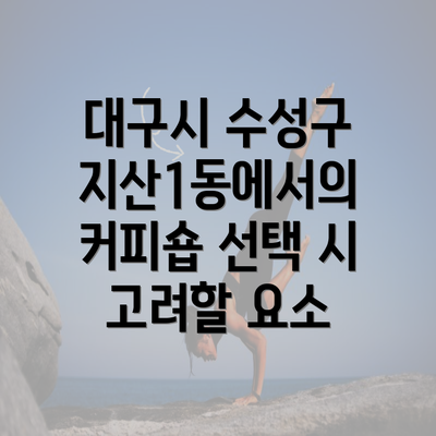 대구시 수성구 지산1동에서의 커피숍 선택 시 고려할 요소