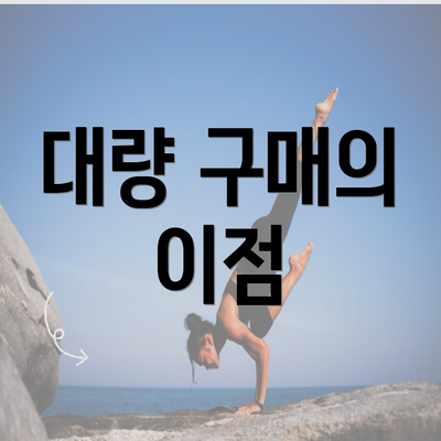 대량 구매의 이점