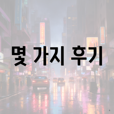 몇 가지 후기