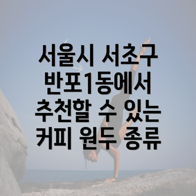 서울시 서초구 반포1동에서 추천할 수 있는 커피 원두 종류