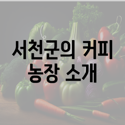 서천군의 커피 농장 소개