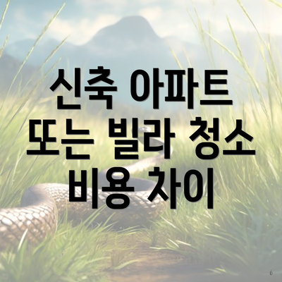 신축 아파트 또는 빌라 청소 비용 차이