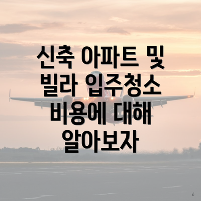 신축 아파트 및 빌라 입주청소 비용에 대해 알아보자