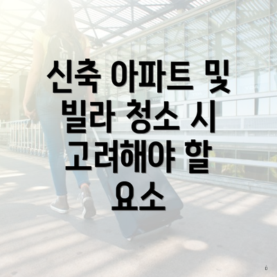 신축 아파트 및 빌라 청소 시 고려해야 할 요소