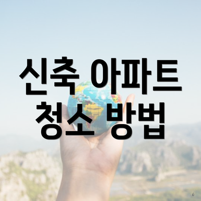 신축 아파트 청소 방법