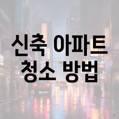 신축 아파트 청소 방법