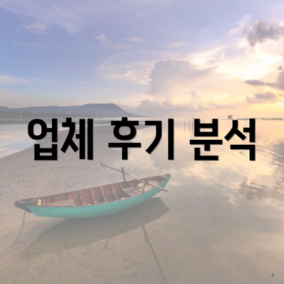 업체 후기 분석