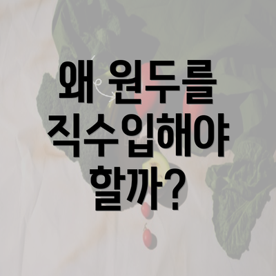 왜 원두를 직수입해야 할까?