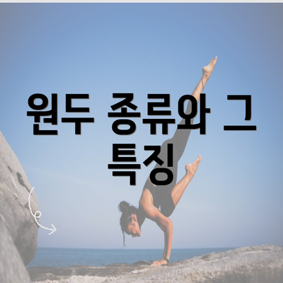 원두 종류와 그 특징