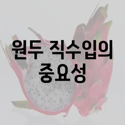 원두 직수입의 중요성