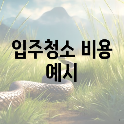 입주청소 비용 예시