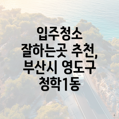 입주청소 잘하는곳 추천, 부산시 영도구 청학1동