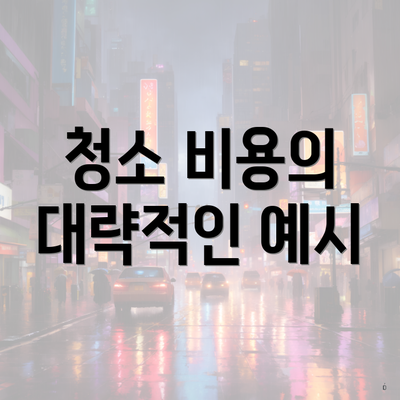 청소 비용의 대략적인 예시