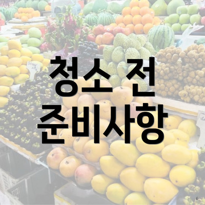 청소 전 준비사항