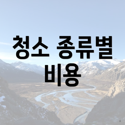 청소 종류별 비용