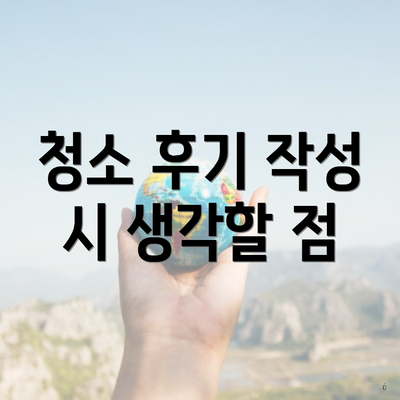 청소 후기 작성 시 생각할 점