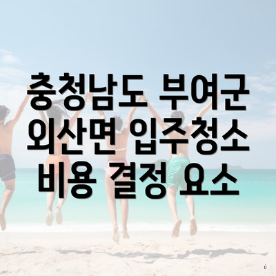 충청남도 부여군 외산면 입주청소 비용 결정 요소