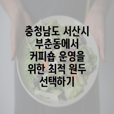 충청남도 서산시 부춘동에서 커피숍 운영을 위한 최적 원두 선택하기