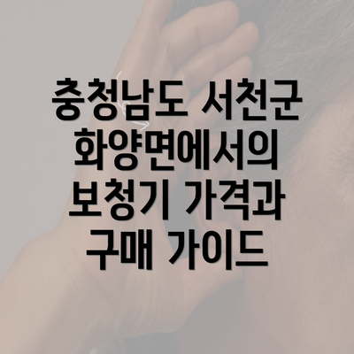 충청남도 서천군 화양면에서의 보청기 가격과 구매 가이드