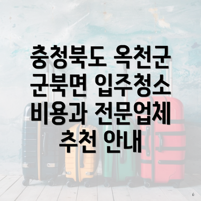 충청북도 옥천군 군북면 입주청소 비용과 전문업체 추천 안내