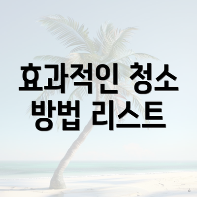 효과적인 청소 방법 리스트