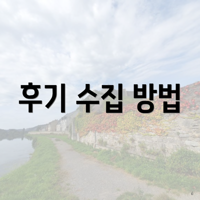 후기 수집 방법